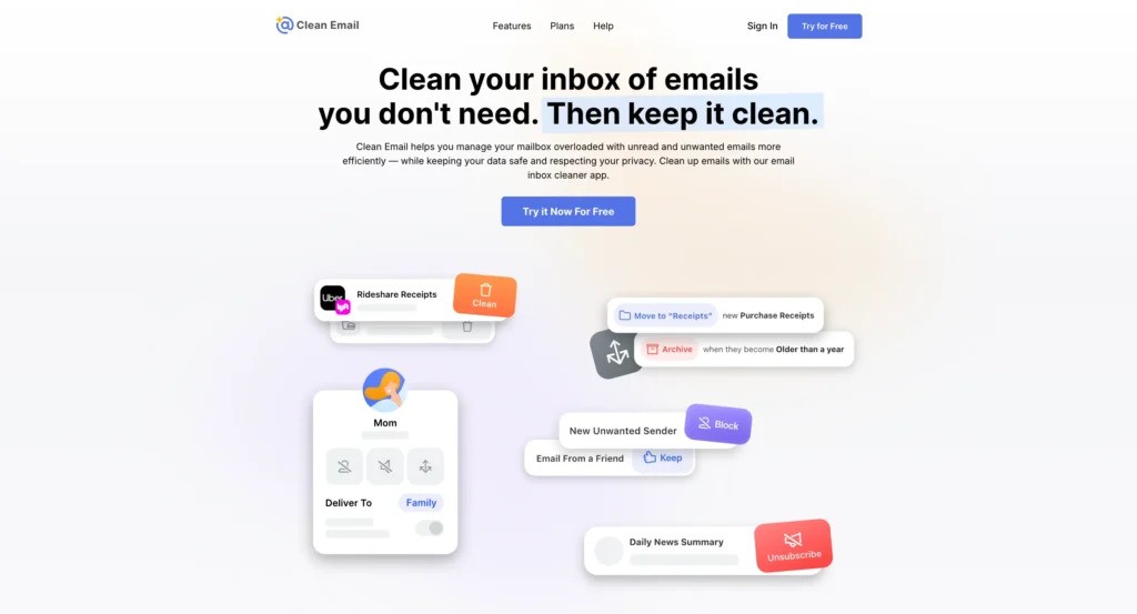 Clean Email AI email management app